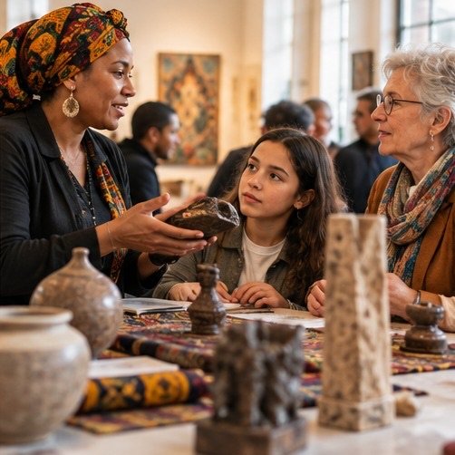 Mensen komen samen tijdens een culturele bijeenkomst